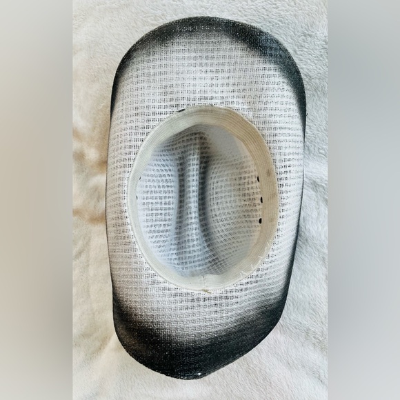 Black and Gray Gradient Stiff Straw Cowboy Hat main image 6
